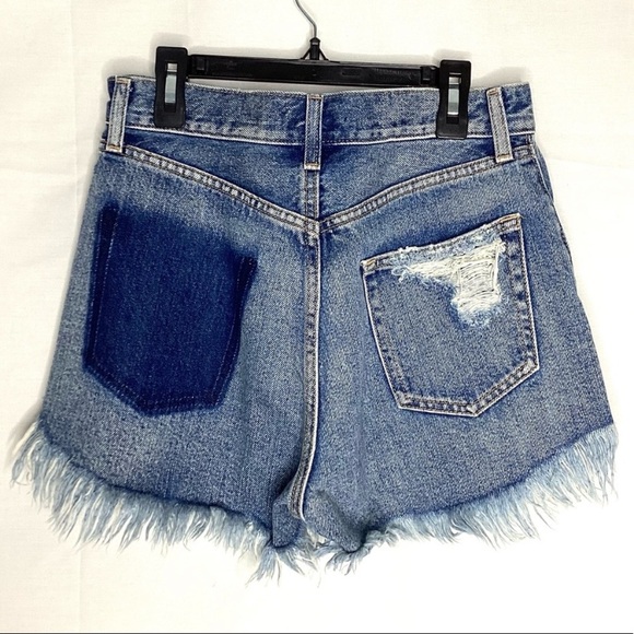 MOUSSY Loose Damage High Rise Distressed Shorts SIZE 2 - Picture 6 of 14